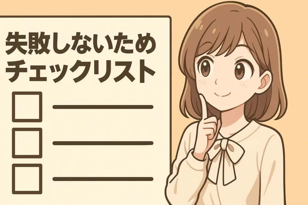失敗しないためのチェックリスト